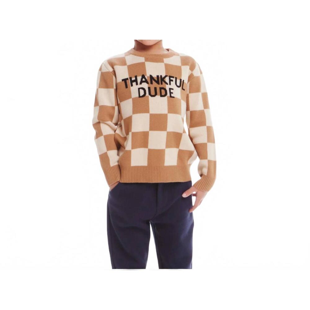 NEW ANDY & EVAN thankful dude sweater in beige